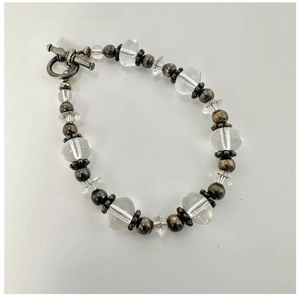 Sterling silver clear Crystal beaded bracelet